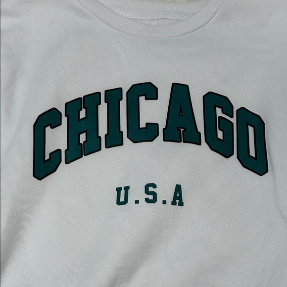 SHEIN Teen White Chicago USA Sweatshirt - Picture 2 of 4